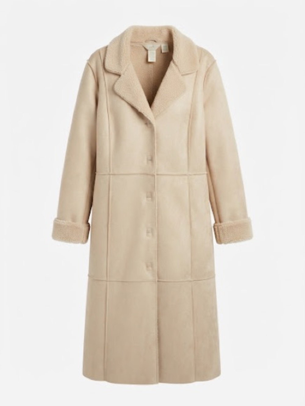 J.Jill Long beige Faux Shearling Coat L